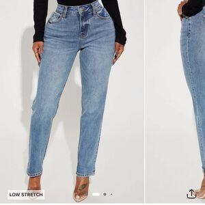 Fashion Nova Women's Straight Leg Light Blue Jeans